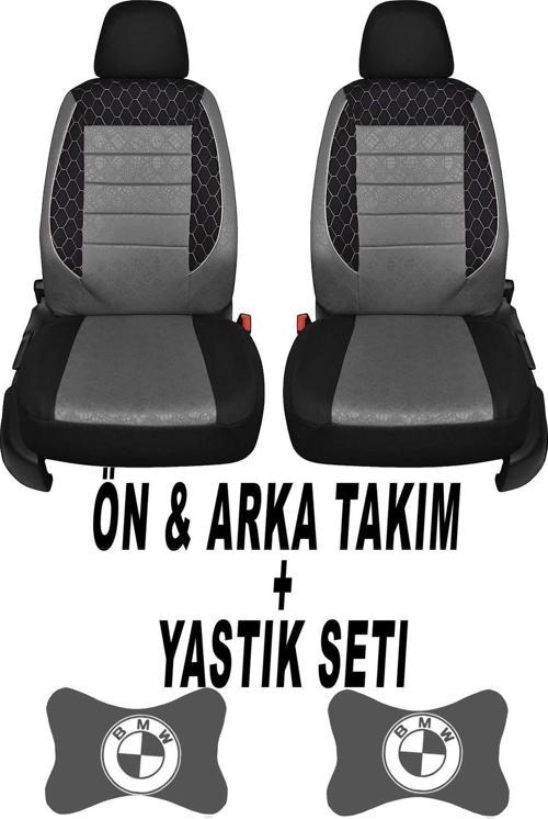Oto Koltuk Kılıfı Bmw Ön Arka Takım + 2 Adet Boyun Yastığı Seti