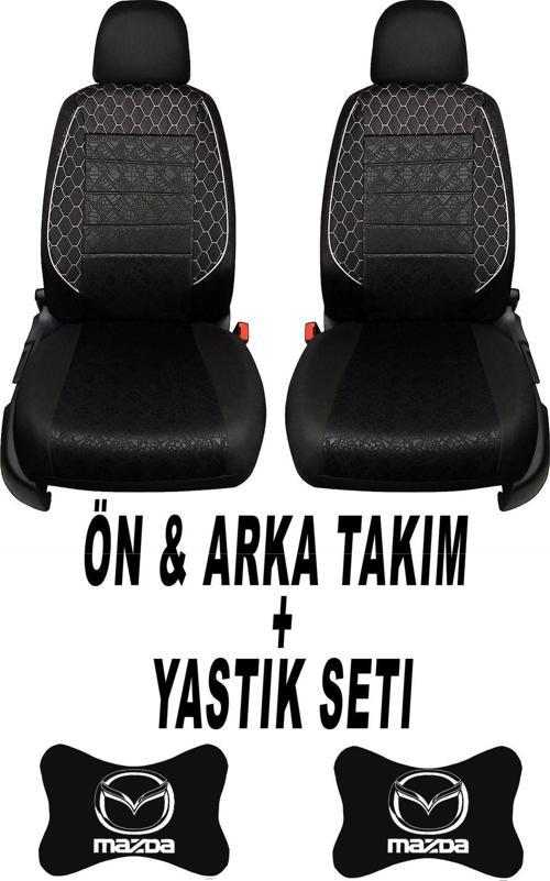 Oto Koltuk Kılıfı Mazda Ön Arka Takım + 2 Adet Boyun Yastığı Seti