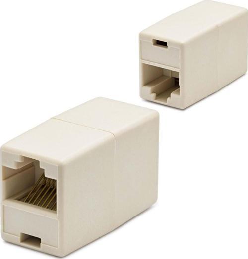 Büro Ev Ofis Güvenlik Sistemi için Krem Renk RJ45 To RJ45 Uzatma Adaptör