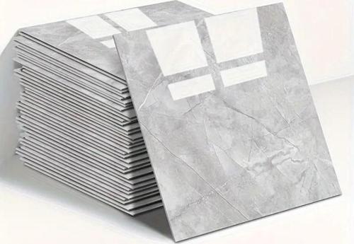 Büro Ev Ofis Yazlık Dekoru için 30x30CM Tekli Gri Mermer Desen Duvar Sticker