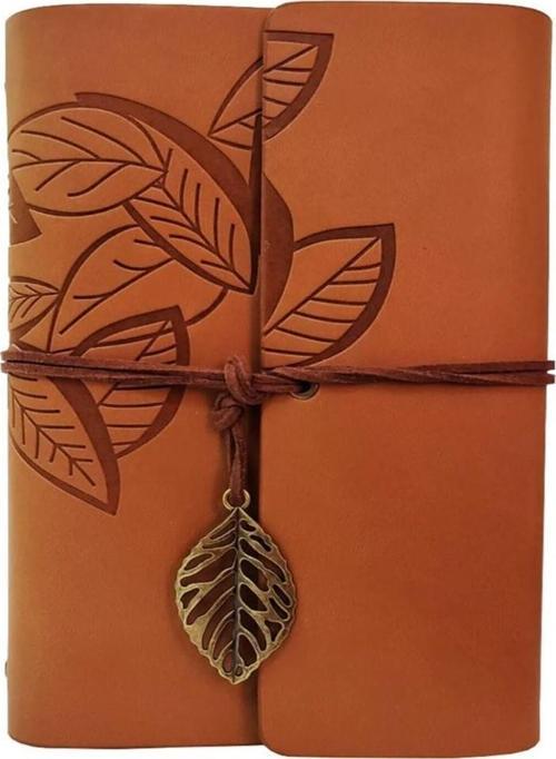 Büro Ev Ofis Hediyesi için Deri Yaprak Motif Defter
