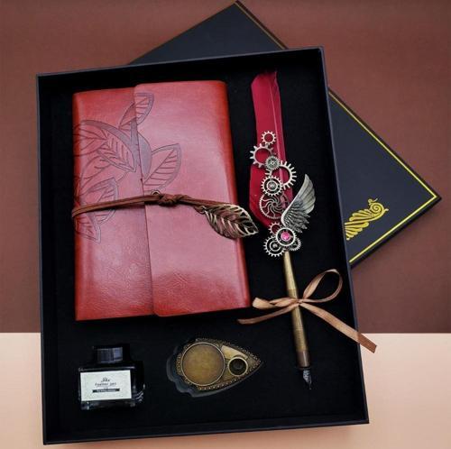 Büro Ev Ofis Hediyesi için Divit Hokka Defter Tüylü Kalem Seti