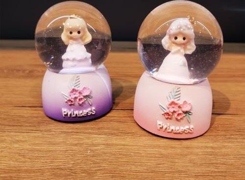 Büro Ev Ofis Dekoru için Prenses Motifli Işıklı Mini Kar Küresi