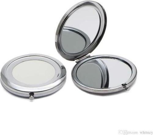 Büro Ev Ofis Kişisel Makyaj Bakımı için Silver Mini Çanta Tipi Cep Aynası