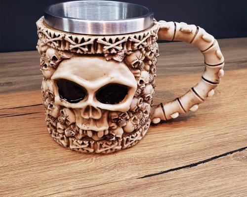 Büro Ev Ofis Kupa Bardağı için İskelet 3D Motif Kupa Bardak