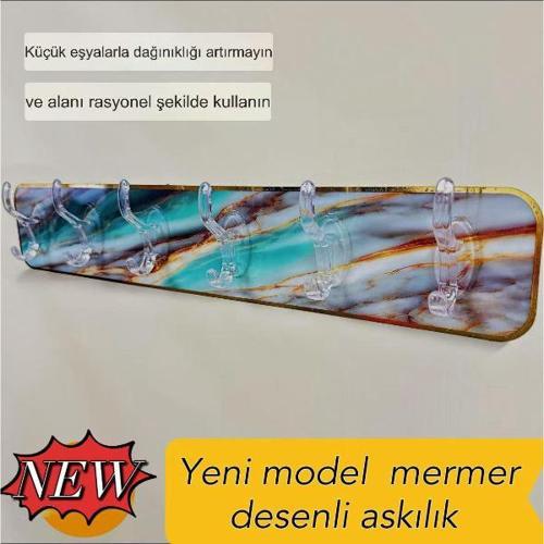 Büro Ev Ofis Düzeni için Mermer Desenli Yapışkanlı Askılık
