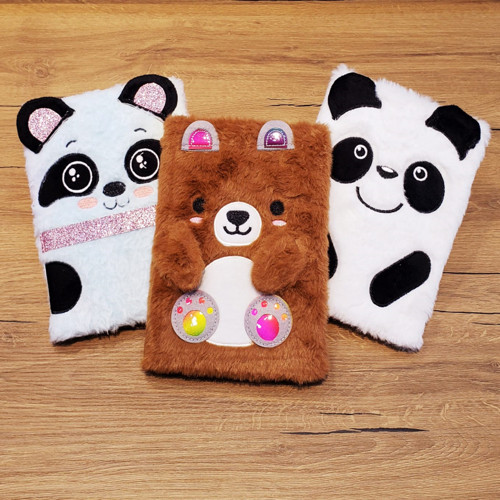 Büro Ev Ofis Hediyesi için Panda Stil Peluş Defter