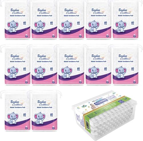Bebe Temizleme Pamuğu 60Lı X 12 - Bebe Kulak Çubuğu Hediye