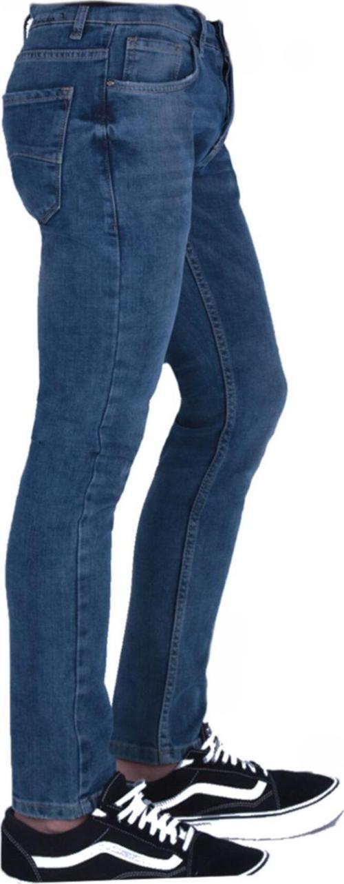 Erkek Mavi Denim Normal Bel Jean