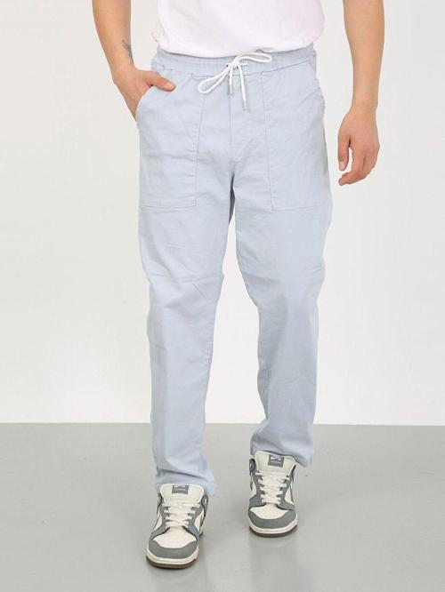 Buz Mavi Oversize Premium Sewing Cepli Yürüyüş Pantolonu-Buz Mavi - Xl