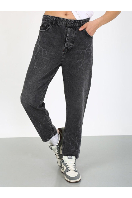 Boyfriend Şimşek Desenli Füme Jean-Füme - 32