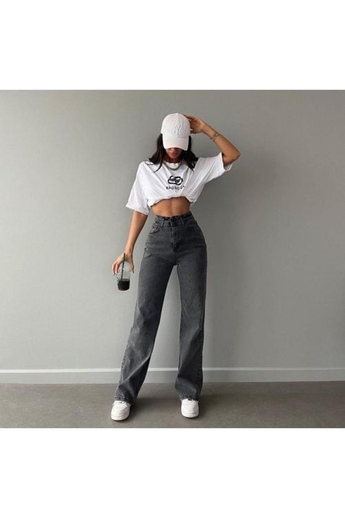 Palazzo Kot Yüksek Bel Jean Comfort Likralı