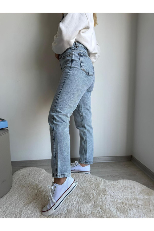 Yeni Sezon Mavi Mom Jeans Yüksek Bel Kot Pantolon