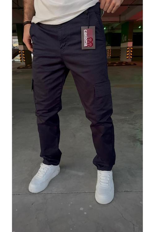 Kargo Baggy Lacivert Likralı Kumaş