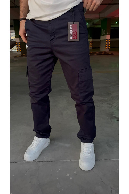 Kargo Baggy Lacivert Likralı Kumaş