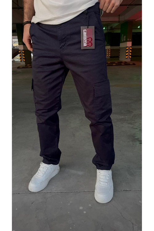 Kargo Baggy Lacivert Likralı Kumaş