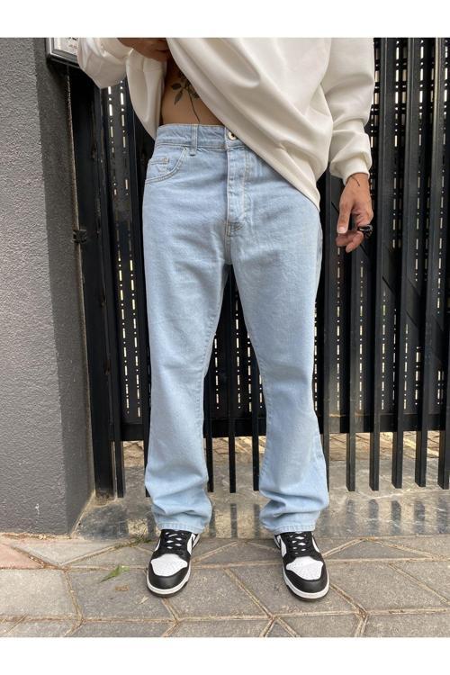 Açık Buz Mavi Baggy Pantolon