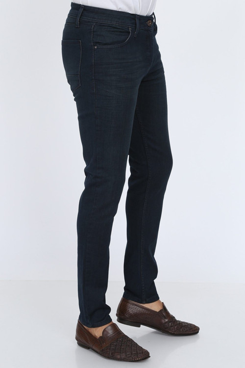 Jeans Dar Kesim Slim Fit Erkek Kot Pantolon Lacivert