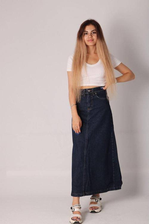 Koyu Lacivert Kadın Tesettür Etek