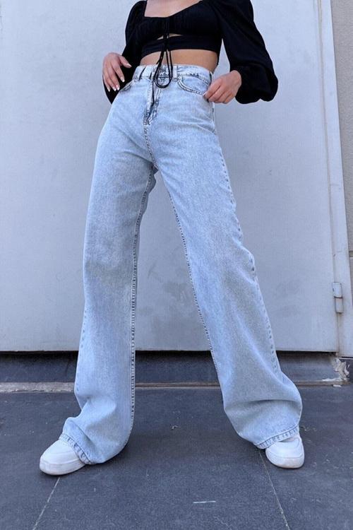 Camelio Gold Ikon 90'S Likralı Süper Extra Yüksek Bel Palazzo Salaş Jean Pantolon