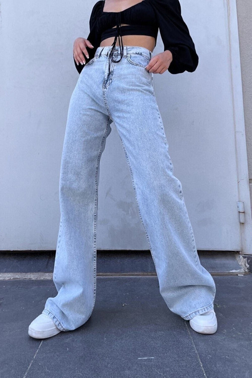 Camelio Gold Ikon 90'S Likralı Süper Extra Yüksek Bel Palazzo Salaş Jean Pantolon