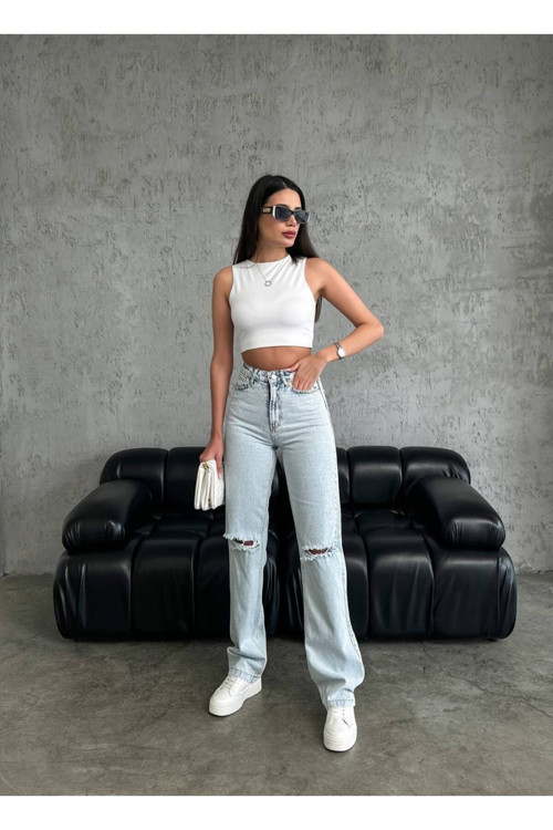 Diz Yırtık Jeans