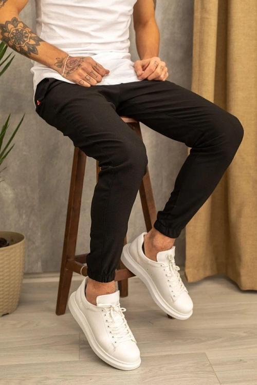 Erkek Butter Fly Siyah Lastikli Jogger Pantolon