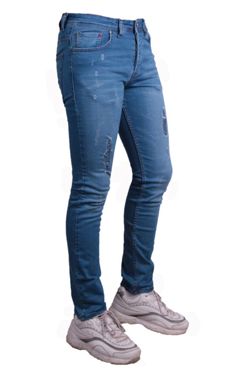 Erkek Mavi Denim Pantolon