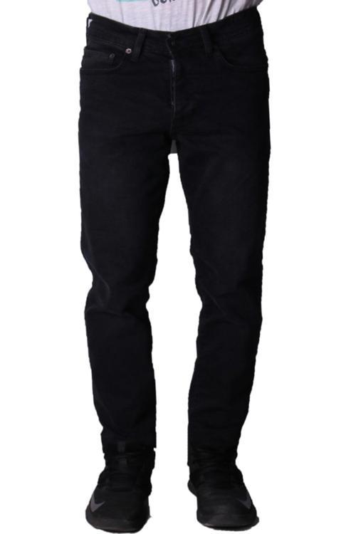 Erkek Jeans - Esnek Denim Pantolon - Siyah Kot Boru Paça