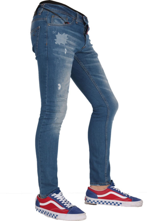 Erkek Denim Elastik Jeans Mavi Kot Pantolon