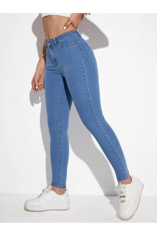 Kadın Darpaça Denim Pantolon Darpaça Kot Pantolon Skiny Pantolon