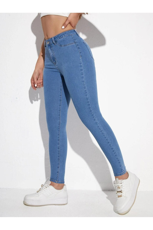 Kadın Darpaça Denim Pantolon Darpaça Kot Pantolon Skiny Pantolon