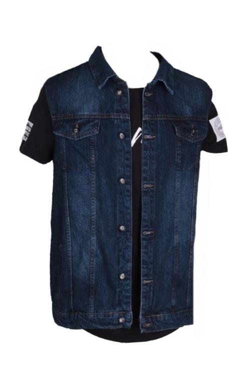 Erkek Koyu Mavi Denim Trent Yelek