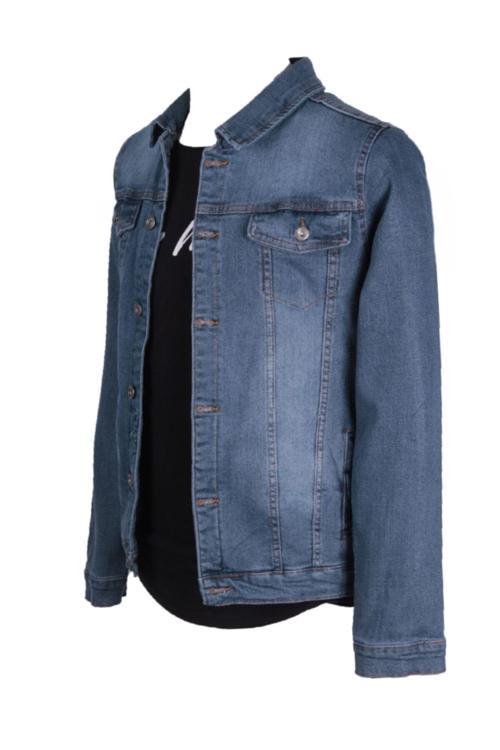 Kot Mont Mat Mavi Slim Fit Kot Ceket