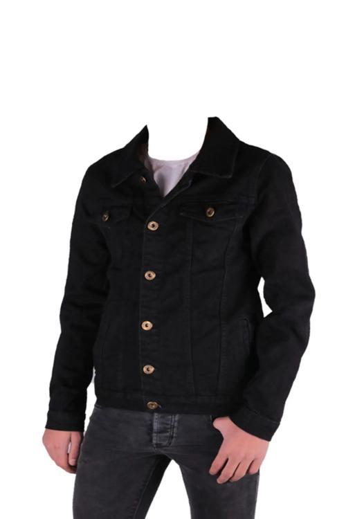 Erkek Denim Mont Trend Siyah Kot Ceket