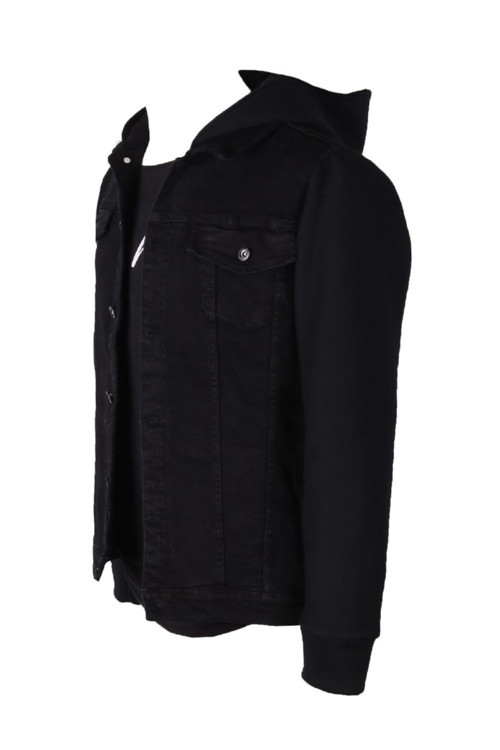 Erkek Mont Polar Kapüşonlu Kot Ceket