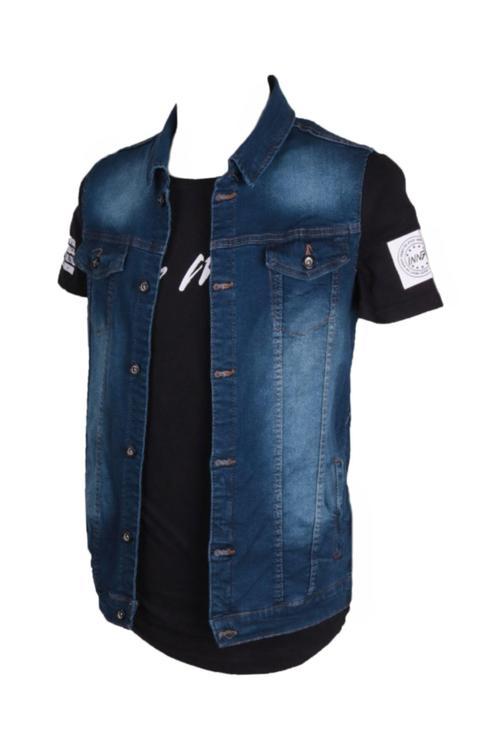 Erkek Mavi Denim Tint Trent Yelek