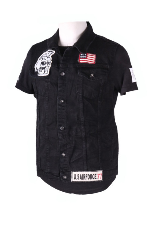 Erkek Siyah Denim Armalı Yelek 83515