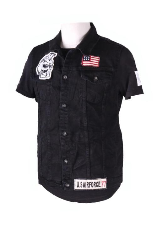 Erkek Siyah Denim Armalı Yelek 83515