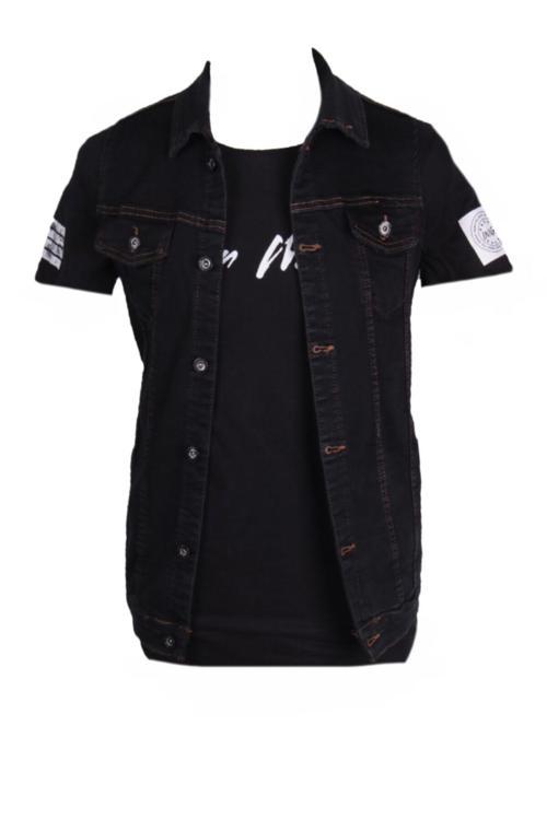 Erkek Siyah Denim Yelek