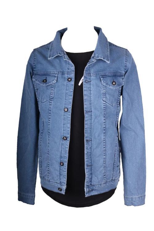 Erkek Denim Açık Mavi Kot Ceket