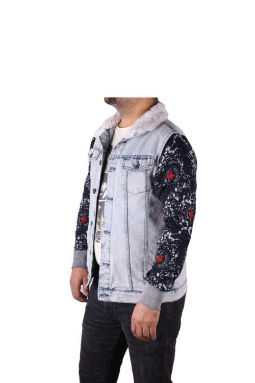 Erkek Denim Tren Giyim Mont Açık Mavi Kot Ceket