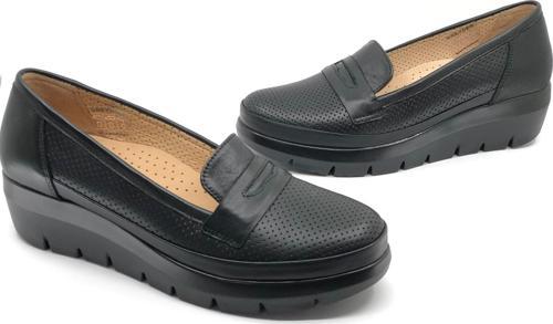 59016 Zn Deri Dolgu Topuk Comfort Casual Kadın Ayakkabı