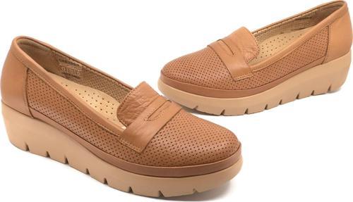 59016 Zn Deri Dolgu Topuk Comfort Casual Kadın Ayakkabı