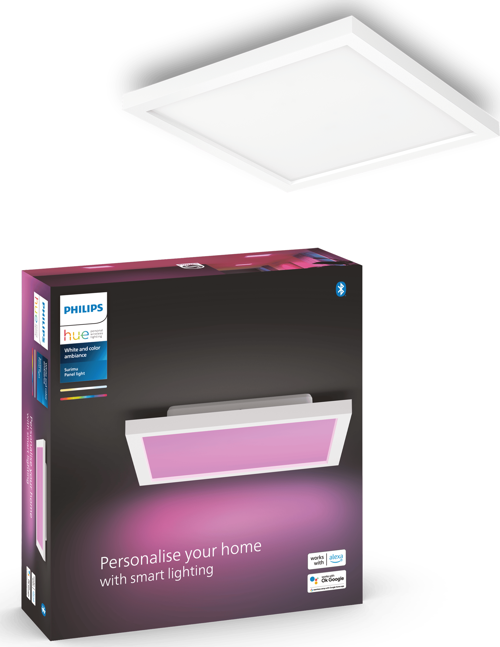 Hue Surimu Beyaz Sıva Üstü RGB Akıllı LED Kare Panel Tavan Armatürü 25x25cm  1760 Lumen