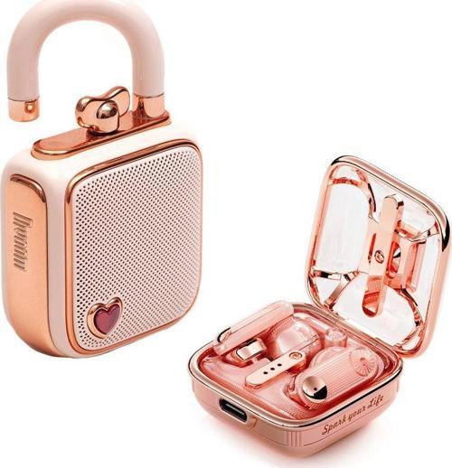 LoveLock Kayıt Özellikli Bluetooth Hoparlör ve Spark Air TWS Kulaklık Hediye Seti