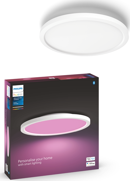 Hue Surimu Beyaz Sıva Üstü RGB Akıllı LED Yuvarlak Panel Tavan Armatürü 40 cm çapında 2850 Lumen