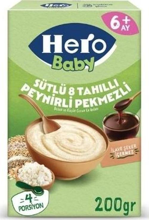 Nessiworld Hero Baby Sütlü 8 Tahıllı Peynirli Pekmezli Kaşık Mama 200 Gr