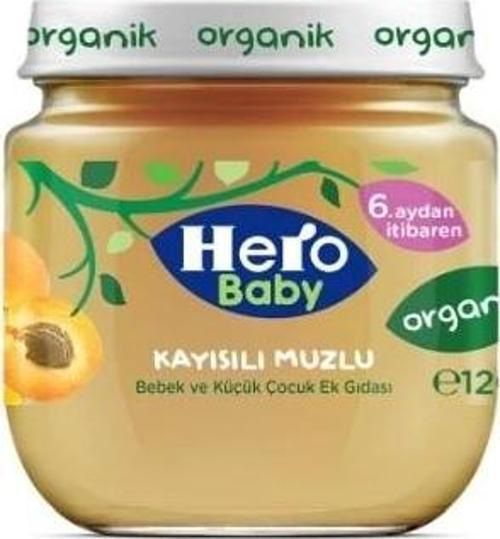 Nessiworld Hero Baby Organik Kayısı Muz Püresi Kavanoz Mama 120 Gr
