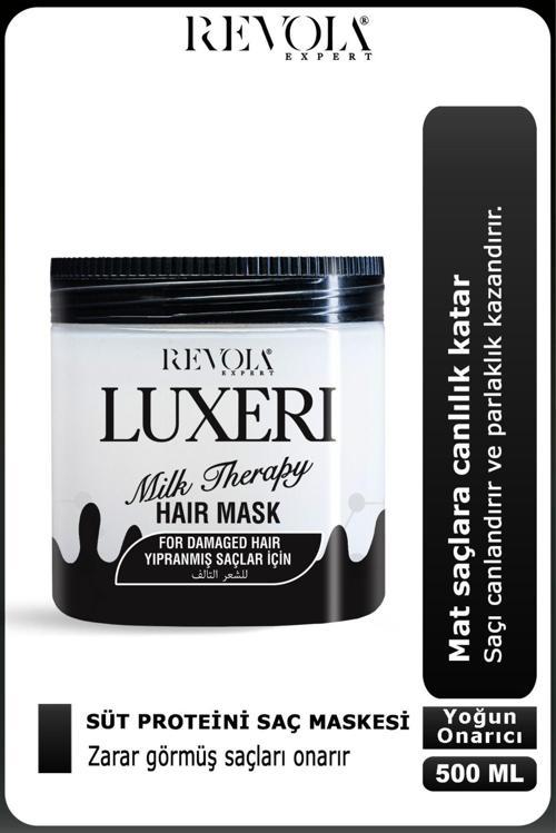 Luxeri Milk Therapy Saç Maskesi, Yıpranmış Saçları Onarır, Canlandırır Ve Parlaklık Kazandırır 500Ml
